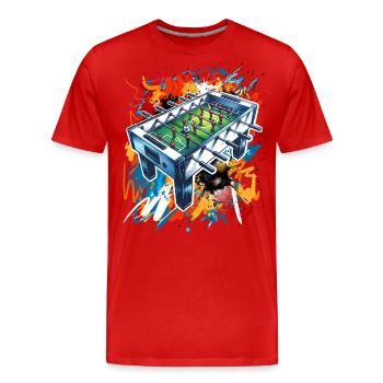 Tischkicker Tischfußball - Männer Premium Bio T-Shirt - Rot - Vorne - Damien (186cm)