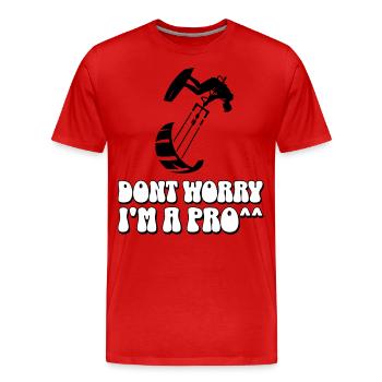 Kitesurf Kitesurfer Kiteboard - T-shirt bio Premium Homme - rouge - Devant - Damien (186cm)