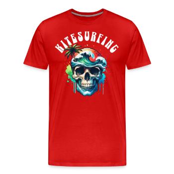 Kitesurf Kitesurfer Kiteboard - T-shirt bio Premium Homme - rouge - Devant - Damien (186cm)