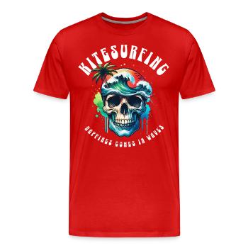Kitesurf Kitesurfer Kiteboard - T-shirt bio Premium Homme - rouge - Devant - Damien (186cm)