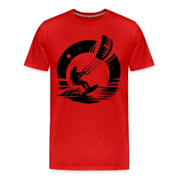 Kitesurf Kitesurfer Kiteboard - T-shirt bio Premium Homme - rouge - Devant - Damien (186cm)
