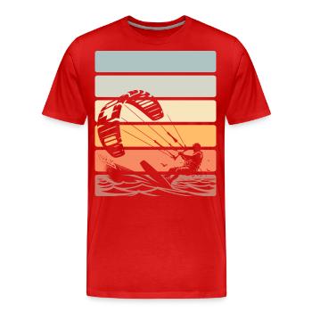 Kitesurfen Kitesurfer Kiteboard - Männer Premium Bio T-Shirt - Rot - Vorne - Damien (186cm)