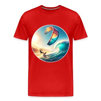Kitesurf Kitesurfer Kiteboard - T-shirt bio Premium Homme - rouge - Devant - Damien (186cm)
