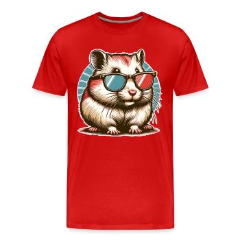 Hamster - T-shirt bio Premium Homme - rouge - Devant - Damien (186cm)