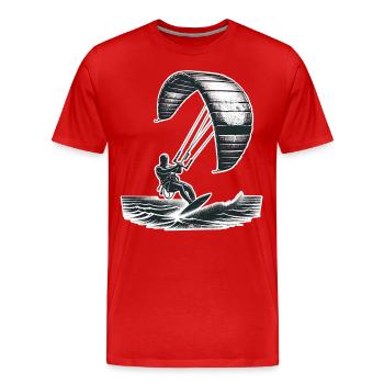 Kitesurfen Kitesurfer Kiteboard - Männer Premium Bio T-Shirt - Rot - Vorne - Damien (186cm)