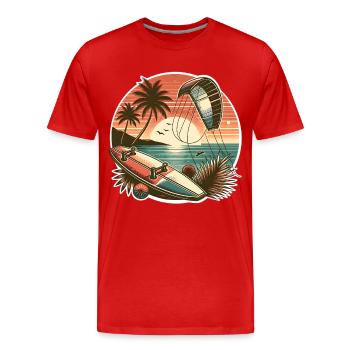 Kitesurf Kitesurfer Kiteboard - T-shirt bio Premium Homme - rouge - Devant - Damien (186cm)