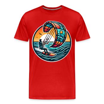 Kitesurf Kitesurfer Kiteboard - T-shirt bio Premium Homme - rouge - Devant - Damien (186cm)