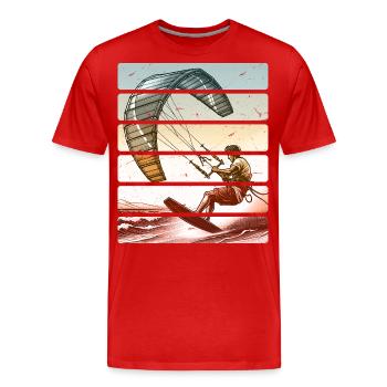 Kitesurf Kitesurfer Kiteboard - T-shirt bio Premium Homme - rouge - Devant - Damien (186cm)