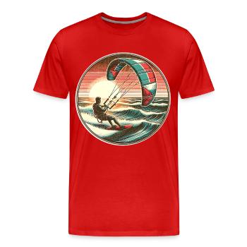 Kitesurf Kitesurfer Kiteboard - T-shirt bio Premium Homme - rouge - Devant - Damien (186cm)