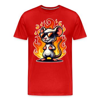 Mouse Flame - Men's Premium Organic T-Shirt - red - Front - Damien (186cm)