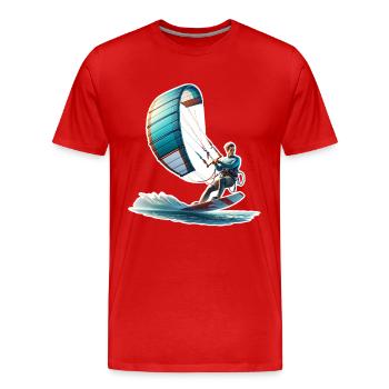 Kitesurf Kitesurfer Kiteboard - T-shirt bio Premium Homme - rouge - Devant - Damien (186cm)