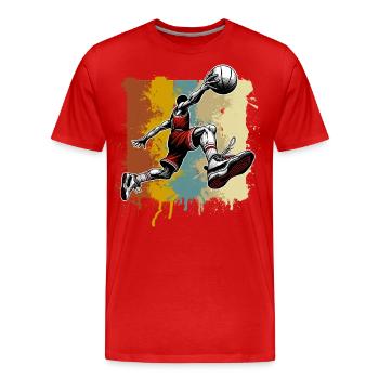 Basket-ball Joueurs de basket-ball - T-shirt bio Premium Homme - rouge - Devant - Damien (186cm)