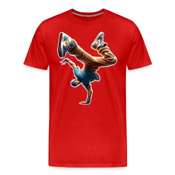 Breakdance - Männer Premium Bio T-Shirt - Rot - Vorne - Damien (186cm)