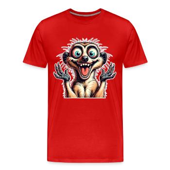 Meerkat - Men's Premium Organic T-Shirt - red - Front - Damien (186cm)