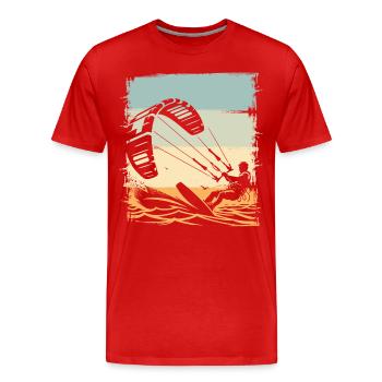 Kitesurf Kitesurfer Kiteboard - T-shirt bio Premium Homme - rouge - Devant - Damien (186cm)