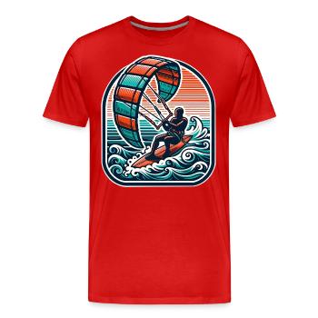 Kitesurf Kitesurfer Kiteboard - T-shirt bio Premium Homme - rouge - Devant - Damien (186cm)