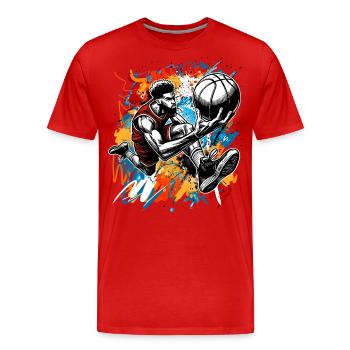 Basket-ball Joueurs de basket-ball - T-shirt bio Premium Homme - rouge - Devant - Damien (186cm)