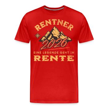 Rentner 2026 - Männer Premium Bio T-Shirt - Rot - Vorne - Damien (186cm)