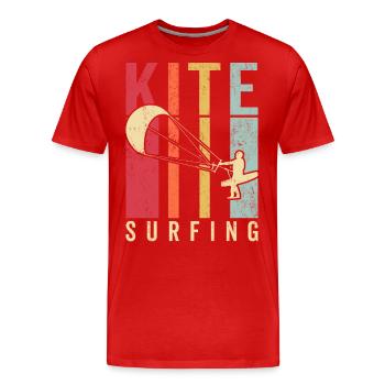 Kitesurfer Kiteboard Kitesurfen Kitesurf - Männer Premium Bio T-Shirt - Rot - Vorne - Damien (186cm)