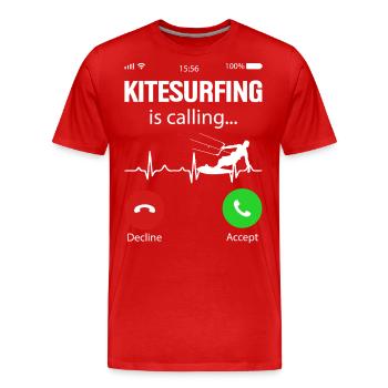 Kitesurfer Kiteboard Kitesurfen Kitesurf - Männer Premium Bio T-Shirt - Rot - Vorne - Damien (186cm)