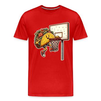 Taco Basketball Tacos - T-shirt bio Premium Homme - rouge - Devant - Damien (186cm)