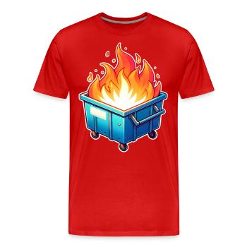 Brennende Mülltonne - Männer Premium Bio T-Shirt - Rot - Vorne - Damien (186cm)