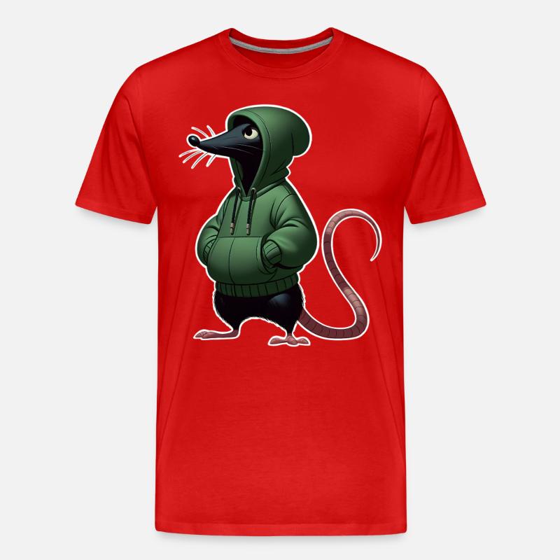 Maus - Männer Premium Bio T-Shirt - Rot