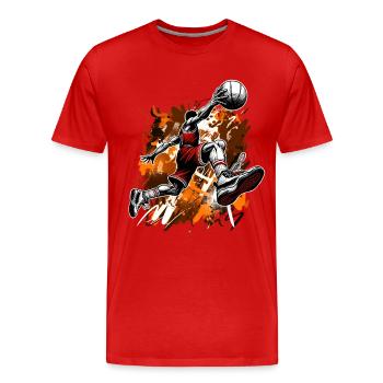 Basket-ball Joueurs de basket-ball - T-shirt bio Premium Homme - rouge - Devant - Damien (186cm)