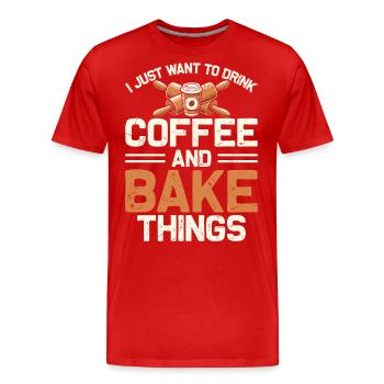 Bake - Men's Premium Organic T-Shirt - red - Front - Damien (186cm)