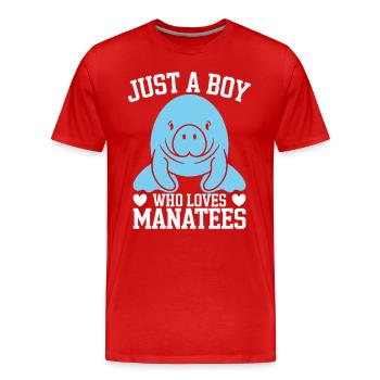 Lamantin - T-shirt bio Premium Homme - rouge - Devant - Damien (186cm)