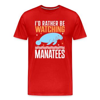Lamantin - T-shirt bio Premium Homme - rouge - Devant - Damien (186cm)