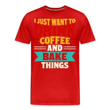 Bake - Men's Premium Organic T-Shirt - red - Front - Damien (186cm)