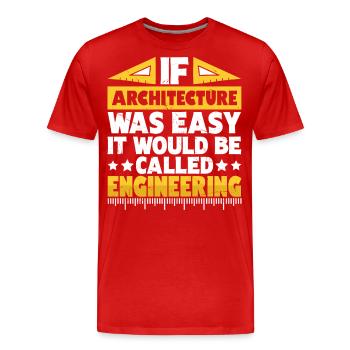 Architecte - T-shirt bio Premium Homme - rouge - Devant - Damien (186cm)