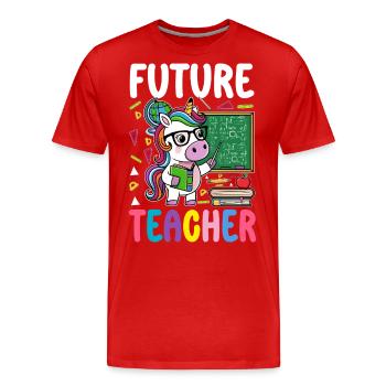 Future Teacher - Men's Premium Organic T-Shirt - red - Front - Damien (186cm)