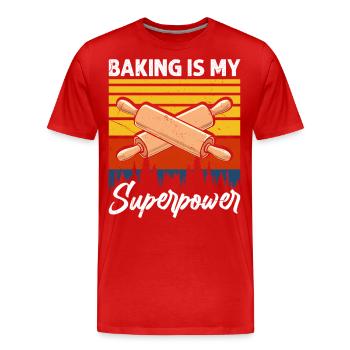 Baking Baker Bakery - Men's Premium Organic T-Shirt - red - Front - Damien (186cm)