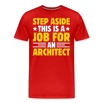 Architecte - T-shirt bio Premium Homme - rouge - Devant - Damien (186cm)