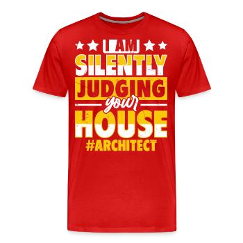 Architecte - T-shirt bio Premium Homme - rouge - Devant - Damien (186cm)