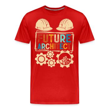 Architecte - T-shirt bio Premium Homme - rouge - Devant - Damien (186cm)