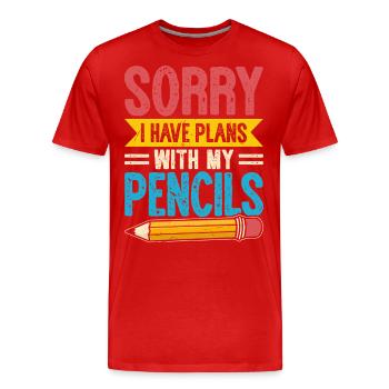 Architecte - T-shirt bio Premium Homme - rouge - Devant - Damien (186cm)