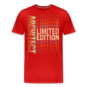 Architecte - T-shirt bio Premium Homme - rouge - Devant - Damien (186cm)