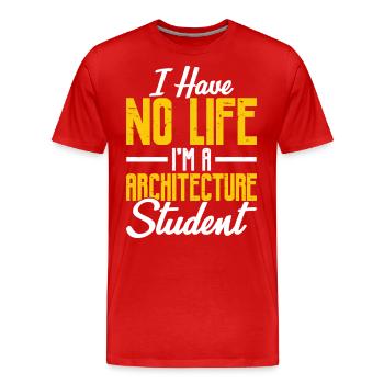 Architekt - Männer Premium Bio T-Shirt - Rot - Vorne - Damien (186cm)
