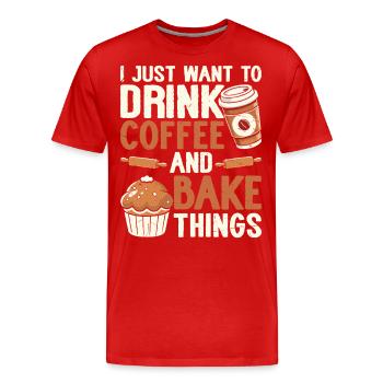 Baking Baker Bakery - Men's Premium Organic T-Shirt - red - Front - Damien (186cm)
