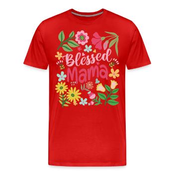 Mama - Männer Premium Bio T-Shirt - Rot - Vorne - Damien (186cm)