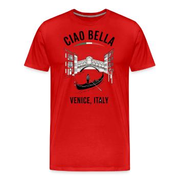 Ciao Bella Venice Italy - Men's Premium Organic T-Shirt - red - Front - Damien (186cm)