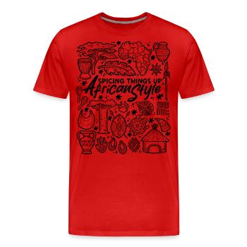 Spicing Things Up – African Style - Men's Premium Organic T-Shirt - red - Front - Damien (186cm)