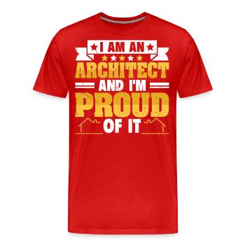 architecte - T-shirt bio Premium Homme - rouge - Devant - Damien (186cm)