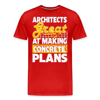 Architecte - T-shirt bio Premium Homme - rouge - Devant - Damien (186cm)