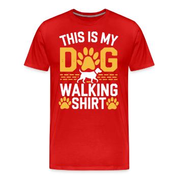 C’est ma chemise de promenade pour chien - T-shirt bio Premium Homme - rouge - Devant - Damien (186cm)