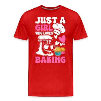 Baking Baker Bakery - Men's Premium Organic T-Shirt - red - Front - Damien (186cm)