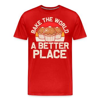 Baking Baker Bakery - Men's Premium Organic T-Shirt - red - Front - Damien (186cm)